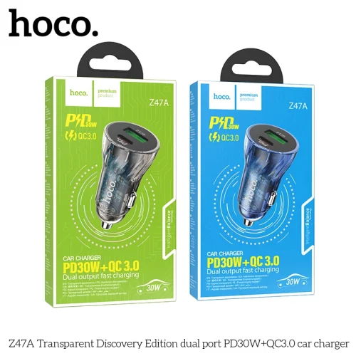Tẩu Sạc Ô tô Hoco Z47A Transparent Discovery Edition PD30W+QC3.0