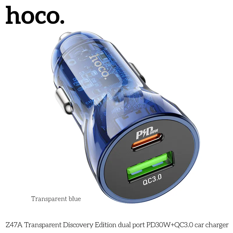 Công năng tẩu sạc ô tô Hoco Z47A hỗ trợ sạc nhanh PD30W và QC3.0 cho nhiều thiết bị khác nhau