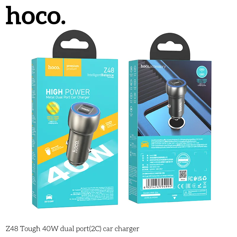 Tẩu sạc ô tô Hoco thương hiệu uy tín, bảo hành 12 tháng chính hãng