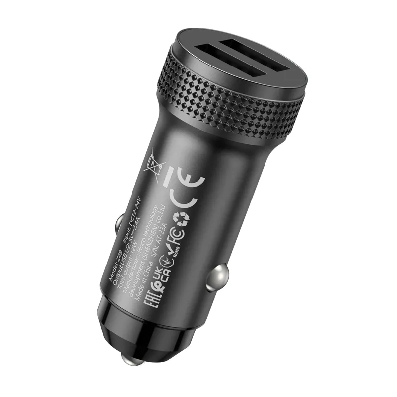 Tẩu Sạc Hoco Z49 Level tính năng chia 2 cổng USB tiện lợi