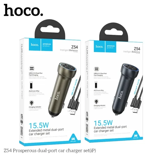 Tẩu Sạc Ô tô Hoco Z54 Prosperous kèm dây iP