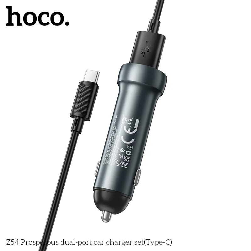 Tẩu Sạc Hoco Z54 với hợp kim nhôm cao cấp bền đẹp