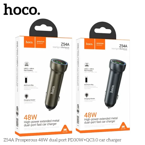 Tẩu Sạc Ô tô Hoco Z54A Prosperous 48W PD30W+QC3.0