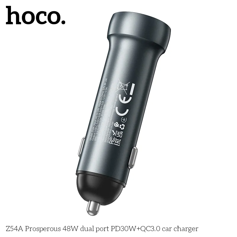 Công năng tẩu sạc ô tô Hoco Z54A cho công suất 48W nhanh chóng