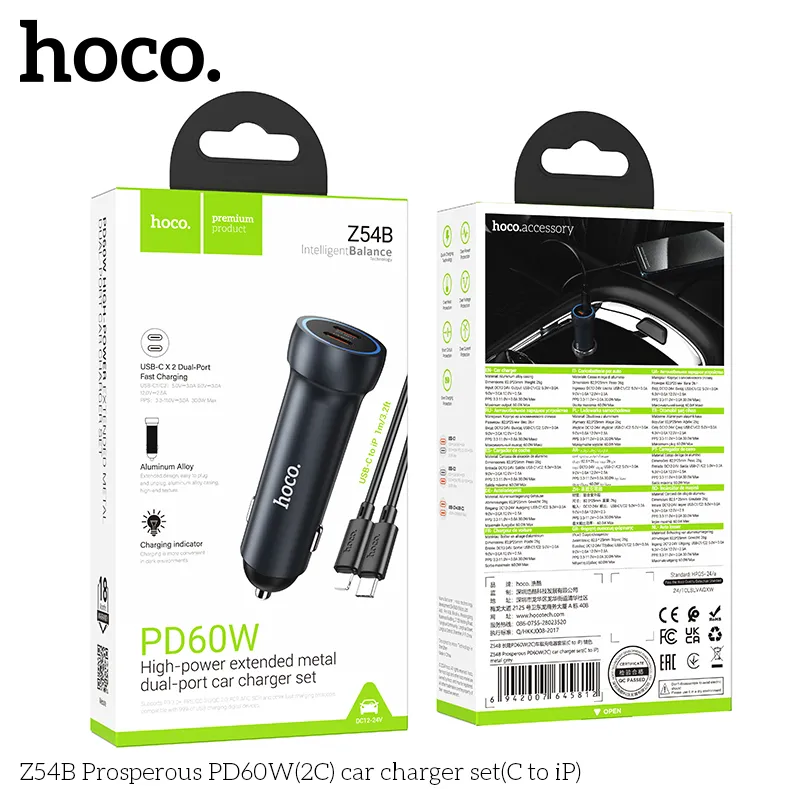 Trải nghiệm sạc an toàn ổn định với Hoco Z54B Prosperous