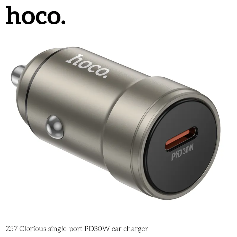 Tẩu sạc ô tô Hoco Z57 thiết kế hợp kim nhôm bền chắc và sang trọng