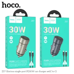 Tẩu Sạc Ô tô Hoco Z57 Glorious PD30W kèm dây C to C