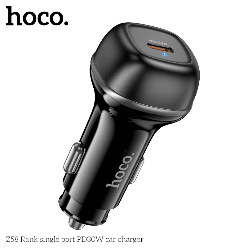 Tẩu Sạc Hoco Z58 với kiểu dáng hiện đại, chất liệu bền bỉ PC chống cháy