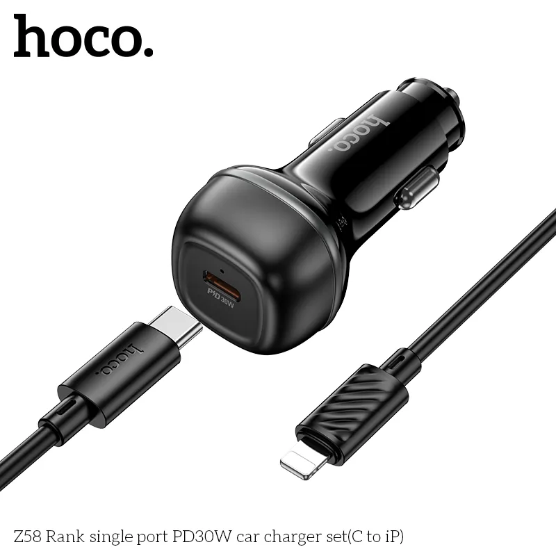 Đóng gói bao gồm tẩu sạc và cáp C to iP dài 1m tiện lợi