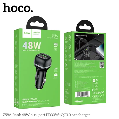 Tẩu Sạc Ô tô Hoco Z58A Rank 48W PD30W+QC3.0