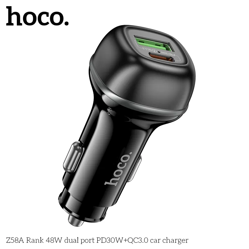 Tẩu sạc ô tô Hoco Z58A Rank 48W thiết kế nhỏ gọn, hiệu suất cao phù hợp mọi xe hơi