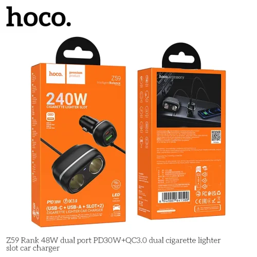 Tẩu Sạc Ô tô Hoco Z59 Rank 48W PD30W+QC3.0