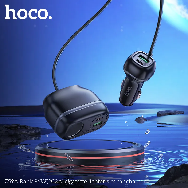 Tẩu Sạc Ô tô Hoco Z59A Rank 96W thiết kế nhỏ gọn, phù hợp mọi xe hơi