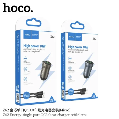 Tẩu Sạc Ô tô Hoco Z62 Energy QC3.0 kèm dây Micro