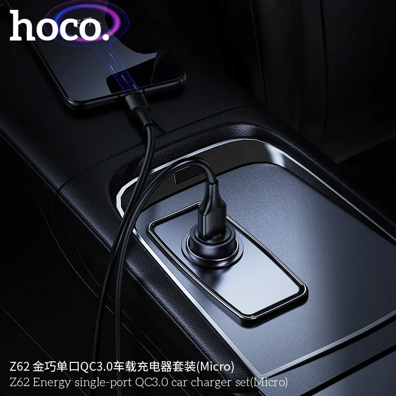 Tẩu sạc ô tô Hoco Z62 Energy QC3.0 hỗ trợ sạc nhanh công suất 18W USB-A